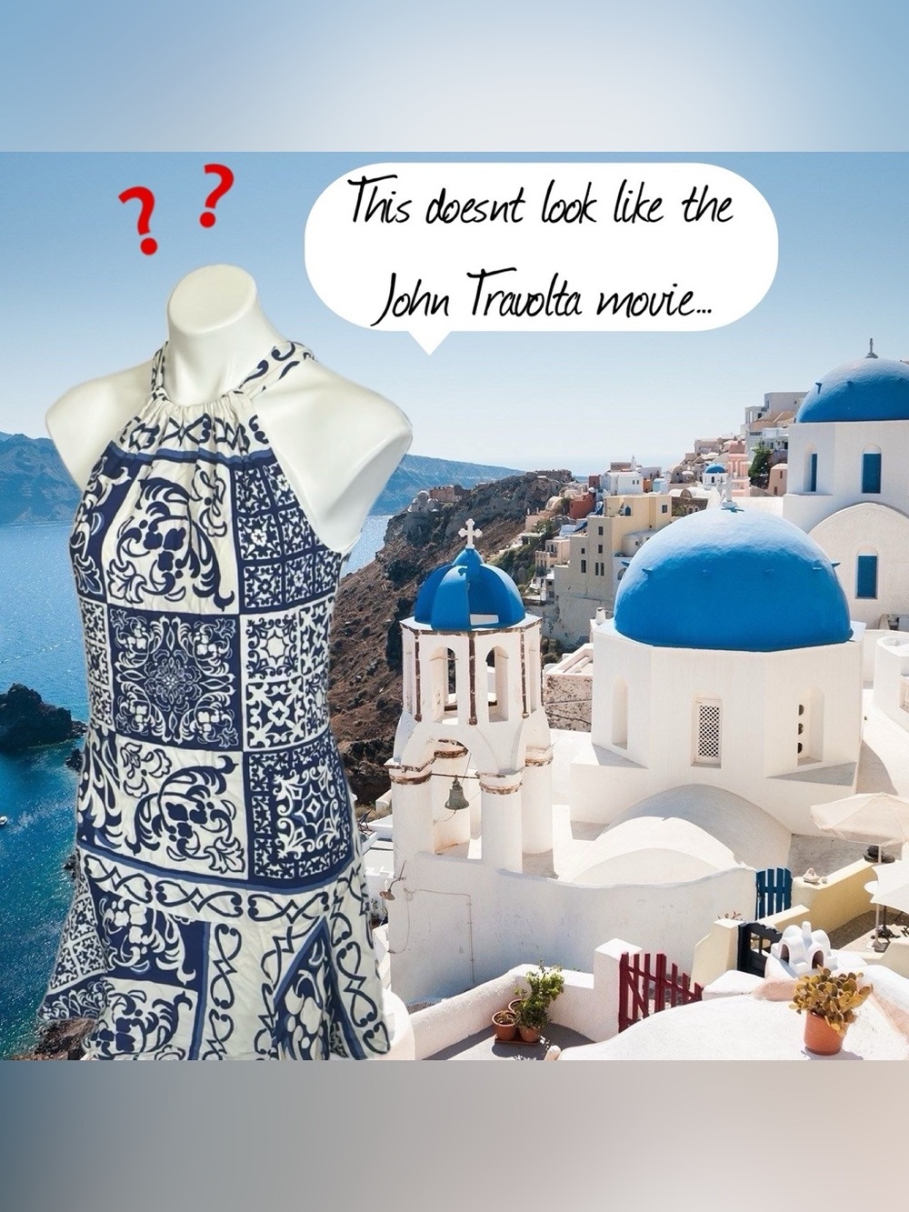 Fifteen Twenty Brenda Ruffle Blue and White Dress  PTP 18-20.5”